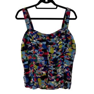 NWT Doncaster Collection Multicolor Abstract Print Silk Top 12M